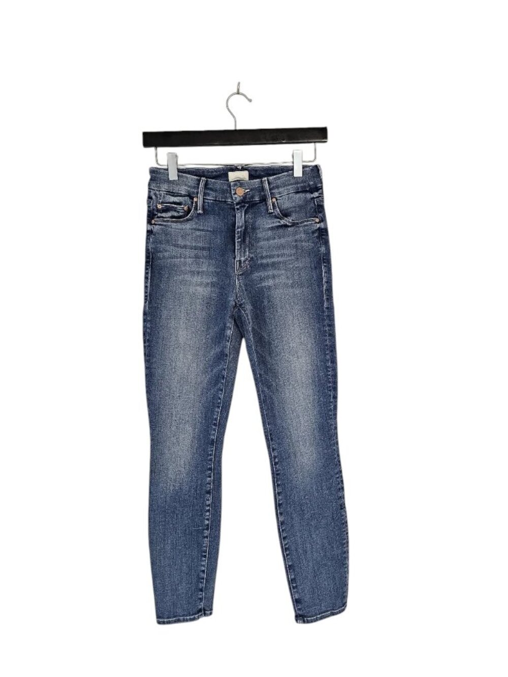 MOTHER The Looker Crop High Rise‎ Skinny Blue Make Me Jeans 25 Preowned